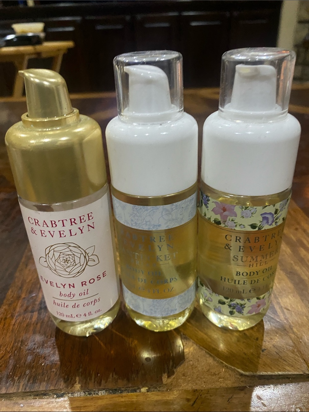 Three (3) Crabtree & Evelyn Bundle of Body Oil